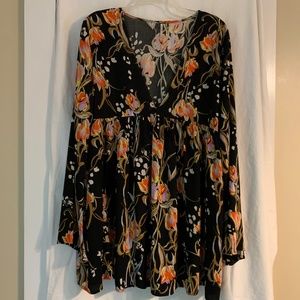 Floral Black Women's Top